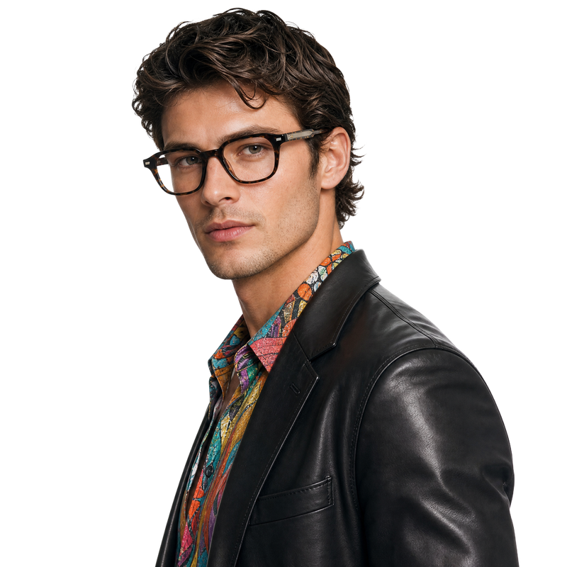 Cavolin Brown Clip On Square Eyeglasses